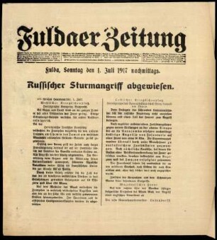 Ausgabe vom Sonntag, den 01. Juli 1917.