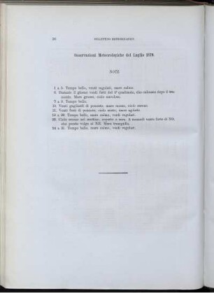 Osservazioni Meteorologiche del Luglio 1879.