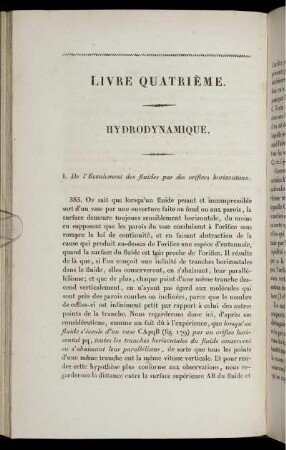 Livre Quartième. Hydrodynamique.