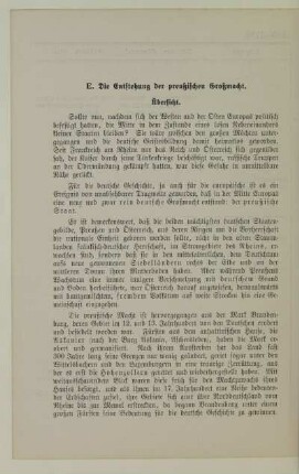 E. Entstehung der preußischen Großmacht