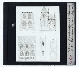 Xanten, St. Viktor,Oppenheim, Katharinenkirche : Aufrisse, SChnitte