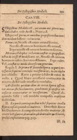 Cap. VIII. De Syllogismo Modali.
