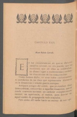 Capítulo XXIX - Miss Edith Cavell.