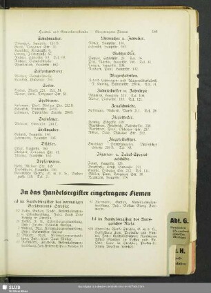 Handelsregister : In das Handelsregister eingetragene Firmen