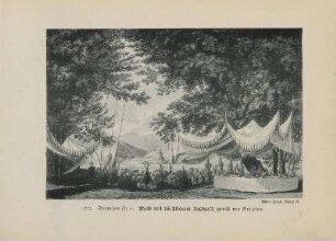 1821. Decoration Nr. 6. Wald mit fürstlichem Jagdzelt, gemalt von Gropius