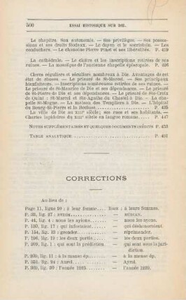 Corrections