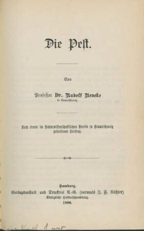 Die Pest.