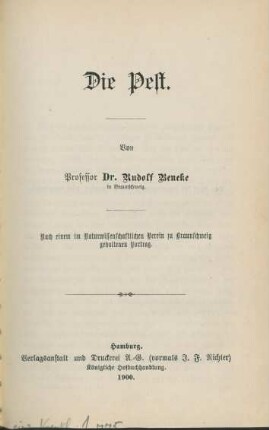 Die Pest.