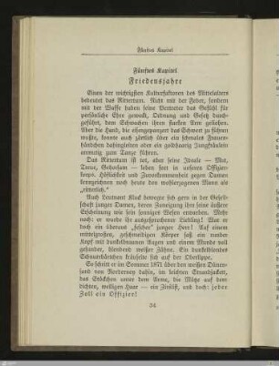 5. Kapitel: Friedensjahre