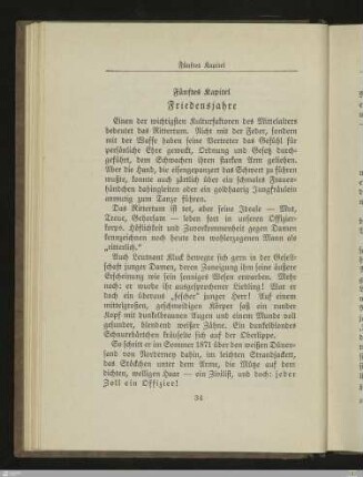 5. Kapitel: Friedensjahre
