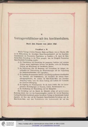 V. Vertragsverhältnisse mit den Anschlussbahnen