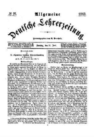 Protokolle der 14. allgemeinen deutschen Lehrerversammlung