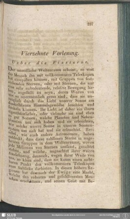 Vierzehnte Vorlesung. Ueber die Fixsterne