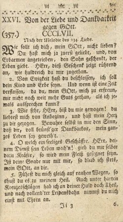 XXVI. Von der Liebe und Dankbarkeit gegen GOtt