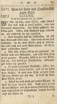 XXVI. Von der Liebe und Dankbarkeit gegen GOtt