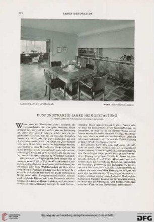 Fünfundzwanzig Jahre Heimgestaltung: zu neuen Arbeiten von Wilhelm Schreiber, Hamburg
