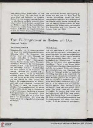 Vom Bildungswesen in Rostow am Don