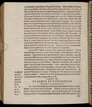 Caput II. De Causis Et Differentiis Pleuripnevmoniæ.