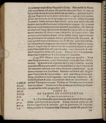 Caput II. De Causis Et Differentiis Pleuripnevmoniæ.