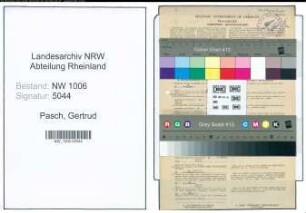 Entnazifizierung Gertrud Pasch , geb. 27.08.1903 ()