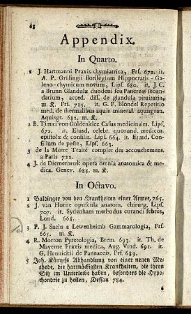 Appendix. In Quarto. - In Duodecimo.