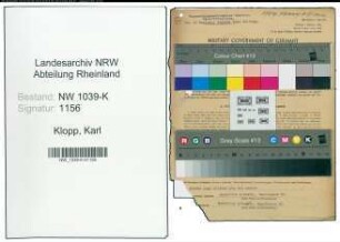 Entnazifizierung Karl Klopp , geb. 16.06.1896 (Beamter)