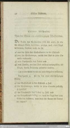 Eilfter Abschnitt. Von der Breite der oberschlägtigen Wasserräder
