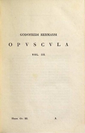 Godofredi Hermanni Opuscula, 3
