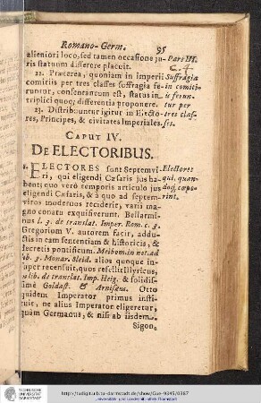 Pars III. Caput IV. De Electoribus