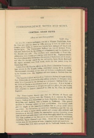 Correspondence, Notes and News.