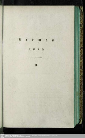 2.1819: Hermes oder kritisches Jahrbuch der Literatur