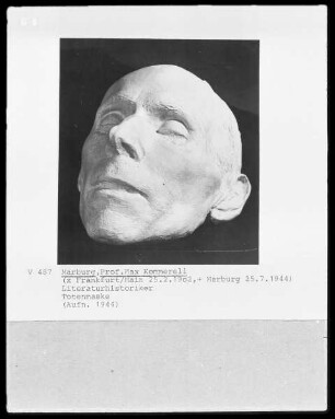 Totenmaske Max Kommerell (1902-1944), Ordinarius der Deutschen Philologie in Marburg