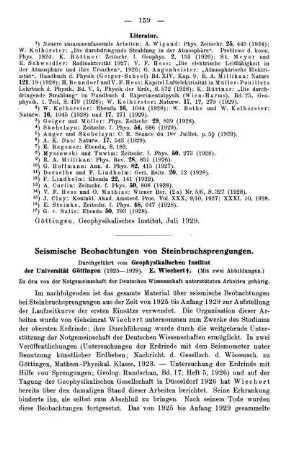 Seismische Beobachtungen von Steinbruchsprenungen