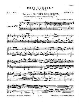 Beethoven's Werke. 158 = Serie 16: Sonaten für das Pianoforte, Dritter Band, Sonate : [WoO 47,3]