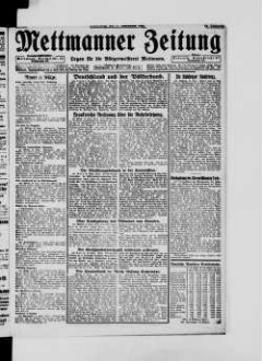 Mettmanner Zeitung. 1919-1940