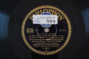 Aida : III. Akt, 3. Finale, Duett Aida-Radames, I. Teil; "Ich seh dich wieder" (Pur ti revig go) / (G. Verdi)