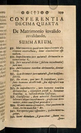 299-325, Conferentia Decima Quarta