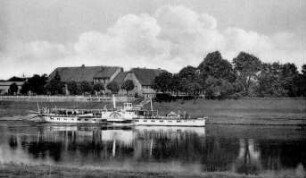 Nünchritz. Elbgasthof - Elbe m. Dampfer Königstein