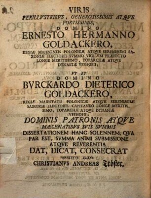 Dissertatio Inauguralis Medica Sistens Aegrum Melancholia Hypochondriaca Laborantem