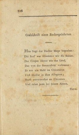 Grabschrift eines Rechtsgelehrten.