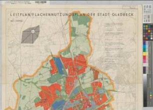 Gladbeck (Gladbeck) Leitplan - Flächennutzungsplan 1963 1 : 10 000 103 x 79 farb. Druck Regierung Münster