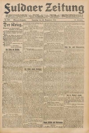 Ausgabe vom Samstag, den 12. Dezember 1914.