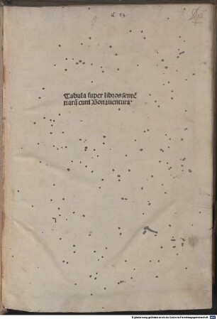 Sententiarum libri quattuor, [5]. [Tabula]