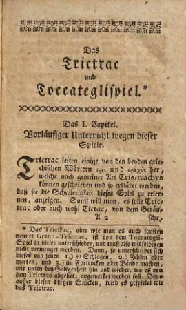 Neueste Anleitung, wie die Trictrac- und Toccateglie-Spiele recht und wohl zu spielen
