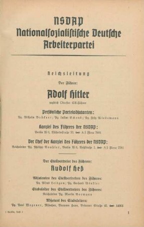 NSDAP. Nationalsozialistische Deutsche Arbeiterpartei