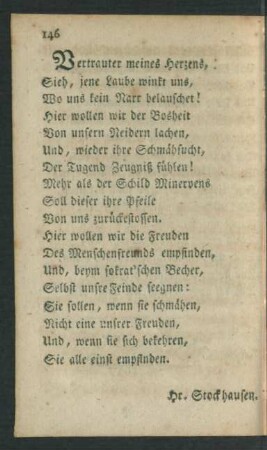 Vertrauter meines Herzens ...