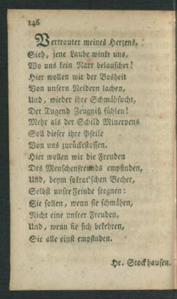 Vertrauter meines Herzens ...