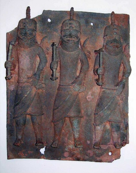 Relief panel with three dignitaries