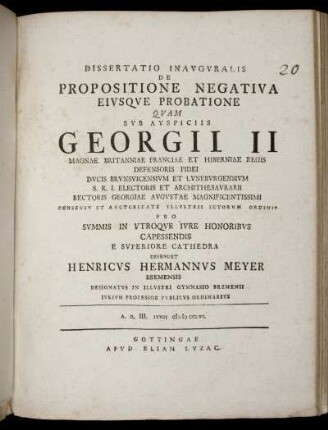 Dissertatio Inavgvralis De Propositione Negativa Eivsqve Probatione