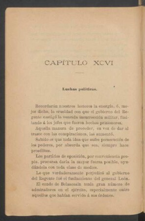 Capítulo XCVI - Luchas políticas.